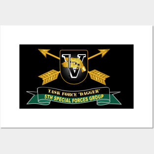 5th Special Forces Group - Flash - TF Dagger w 2 Rows CBO Br - Ribbon X 300 Posters and Art